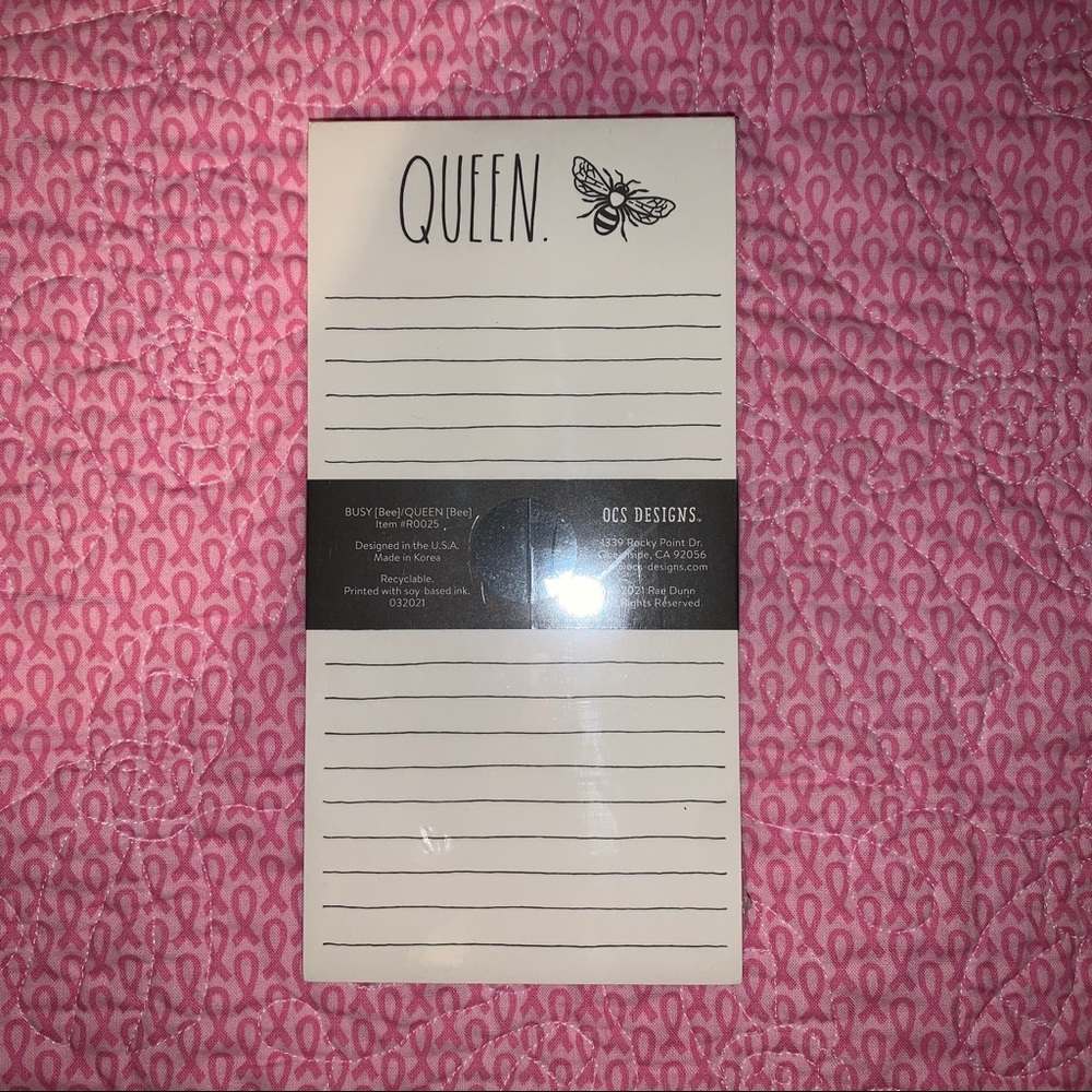 Rae Dunn queen bee busy bee notepad pack